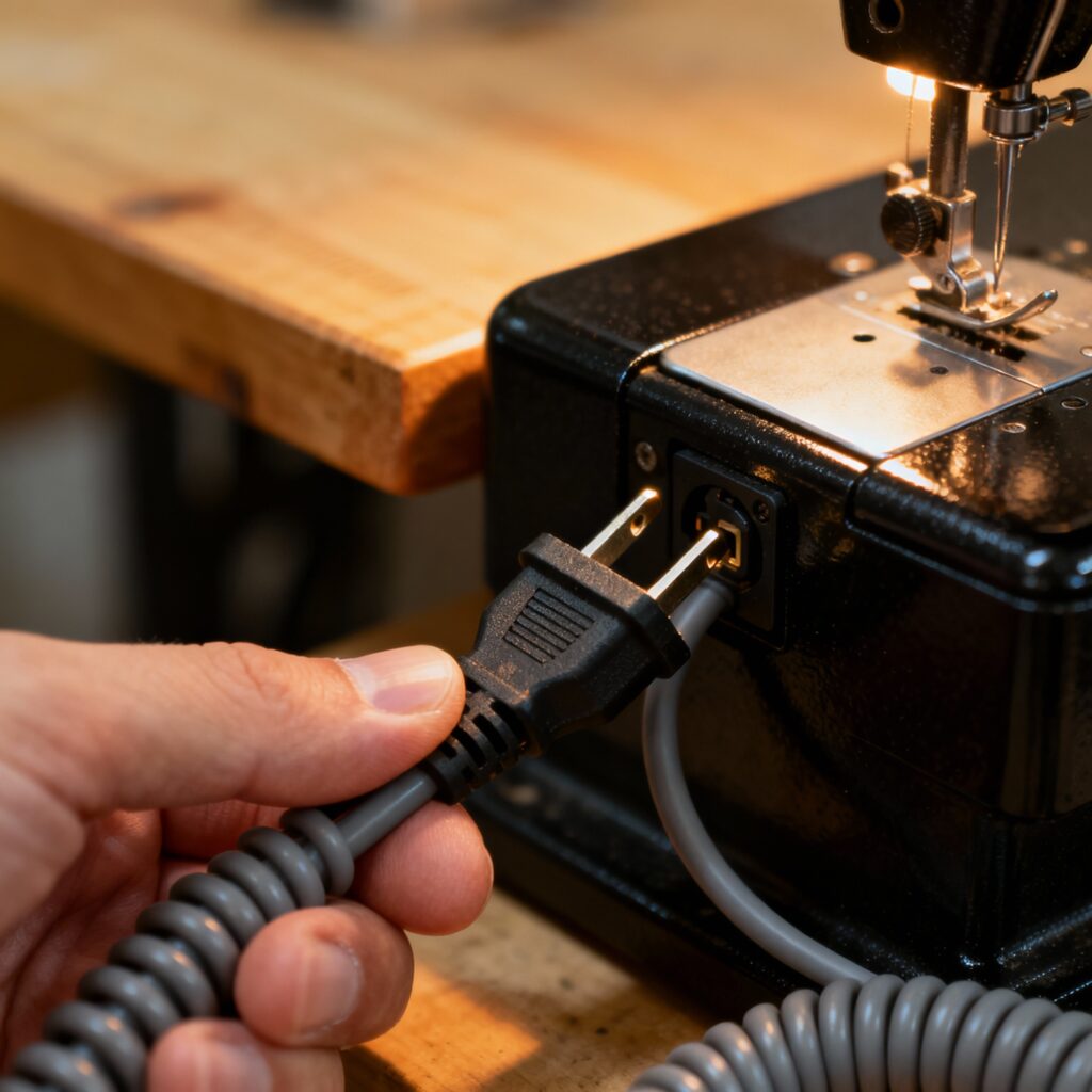 Sewing Machine Power Setup Check